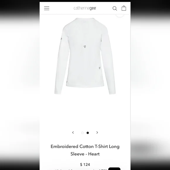 Catherine gee Embroidered Heart Long Sleeve Tee Size L - Picture 9 of 9